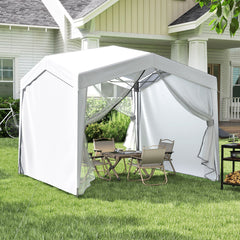 Pop up Canopy Tent wiht 4 Sidewalls Mesh Netting Wheeled Bag-White
