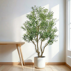 8FT Tall Artificial Olive Tree - Large Faux Potted Tree