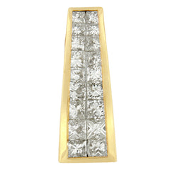 14K Yellow Gold 1 1/2 cttw Princess Cut Diamond Greek Column Pendant Necklace (G-H, VS1-VS2)
