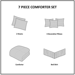 7 Pc Pieced Faux Suede Comforter Set Green King