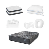 Restonic ComfortCare Hybrid Firm Mattress & 12-Piece Premium Comfort Bedding Pack - Queen Size
