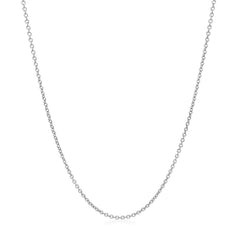 14k White Gold Round Cable Link Chain 1.2mm