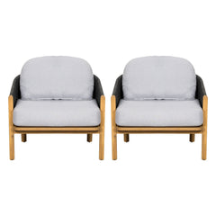 Grotta Outdoor Wood Club Chair Set of 2