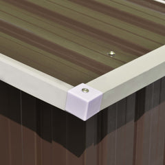 vidaXL Garden Shed Brown 101.2"x389.8"x71.3" Galvanized steel