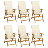 vidaXL Outdoor Recliner Chairs Patio Chair with Cushions Solid Wood Acacia