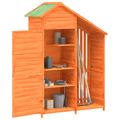 vidaXL Garden Tool Shed Brown 47.2"x21.1"x66.9" Solid Wood Pine