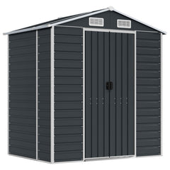 NNEVL Garden Shed Anthracite 191x130x198 cm Galvanised Steel