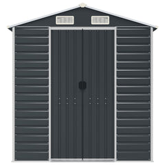 NNEVL Garden Shed Anthracite 191x130x198 cm Galvanised Steel