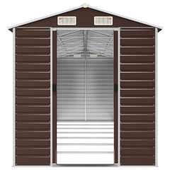 NNEVL Garden Shed Brown 191x640x198 cm Galvanised Steel