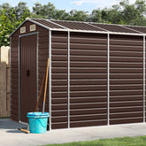 NNEVL Garden Shed Brown 191x640x198 cm Galvanised Steel