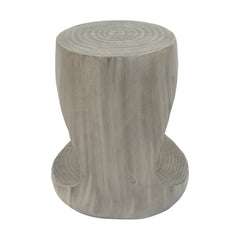 Hollow Side Table Wood-Like Texture Grey