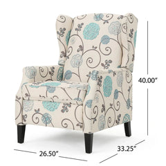 Westeros Wing Back Fabric Upholstered Recliner