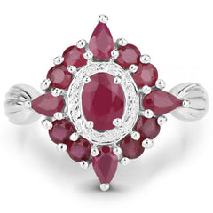 2.89 Carat Genuine Ruby .925 Sterling Silver Ring