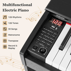 88-Key Hammer Action Weighted Keyboard with Furniture Stand-Black
