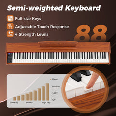 88-Key Keyboard Piano Set with Adjustable Stand