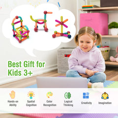 88 Pieces Magnetic Balls and Rods Set Building Blocks Set For Kids over 3 Years