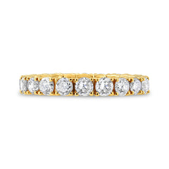 14K Yellow Gold 2.00 Cttw Shared Prong Set Round Cut Diamond Eternity Band (J-K Color, VS1-VS2 Clarity) - Ring Size 6.75