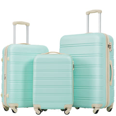 3 Piece Luggage Set Hardside Spinner Suitcase with TSA Lock