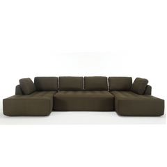 138.5" Modular Combination U-Shaped Sofa in Green