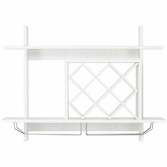 Wall Mount Wine Rack Organizer with Glass Holder Storage Shelf