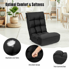 4-Position Adjustable Floor Chair Folding Lazy Sofa