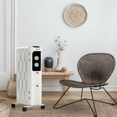 1500W Oil Filled Portable Radiator Space Heater with Adjustable Thermostat