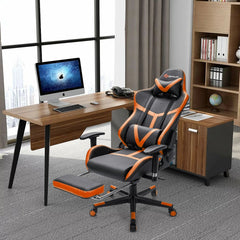 Reclining Racing Chair with Lumbar Support Footrest