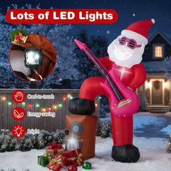8.4 ft Inflatable Santa Claus with Sound-synced Light Effect and LED Lights