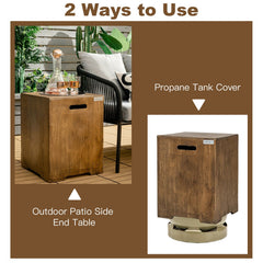 16 Inch Outdoor Hideaway Table Cover for Standard 20 LBS Propane Tank-B