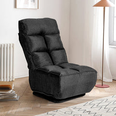 360-Degree Swivel Folding Floor Chair with 6 Adjustable Positions