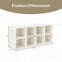 8 Cubbies Shoe Organizer with 500 LBS Weight Capacity-White