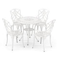 8-Piece Outdoor Furniture Set-Solar Umbrella Bistro Set Conversation Set Chaise Lounger Folding Bed Side Table Swing Chair & Dining Set
