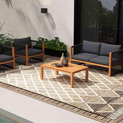 8-Piece Outdoor Furniture Set-Solar Umbrella Bistro Set Conversation Set Chaise Lounger Folding Bed Side Table Swing Chair & Dining Set