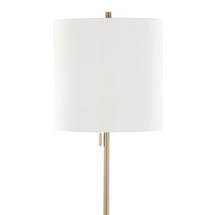 Cone 64' Contemporary Metal Floor Lamp in Gold with White Linen Shade