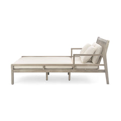 Outdoor Daybed With Four Pillows (Gray+Beige Cushion)