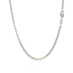 2.3mm 14k White Gold Rolo Chain