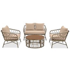 GO Bohemia-Inspired 4-Person Outdoor Seating Group With Removable Cushions