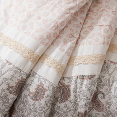 9 Piece Cotton Percale Comforter Set Blush