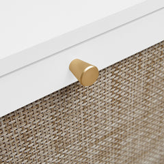 Modern Rattan 3 Door Shoe Rack Cabinet for Entryway