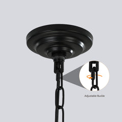 18' Modern 8-Light Black Gold Geometric Pendant Chandelier