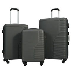 7-Piece Luggage Set ABS Lightweight & Durable Suitcase with Spinner Wheels TSA Lock (20/24/28) Dark Grey