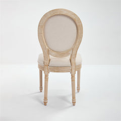 French Country Dining Chairs Set of 2 with Upholstered Round Back