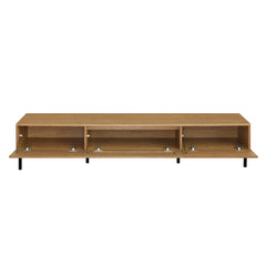 Boho TV Stand for TVs Up to 80" with Rattan Decoration and Metal Legs