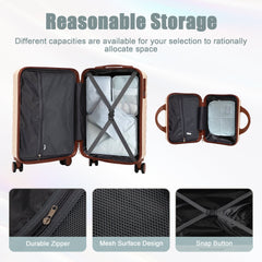14'/20' 2-Piece ABS Spinner Wheel Luggage Set (Beige)