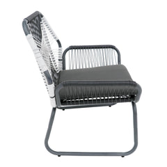 Set of 2 Woven Rattan Outdoor Club Chairs with Cushions