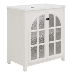31' Vintage Farmhouse Bathroom Vanity with Ceramic Sink