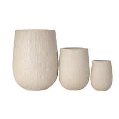 U_Style Egg-Shaped Lightweight MGO Outdoor Planter Set of 3