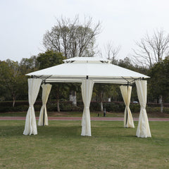 13x10 Outdoor Patio Gazebo Tent with Ventilated Double Roof and Sidewalls