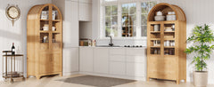 K&K 71' Tall Arched Kitchen Pantry Cabinet with Adjustable Shelves