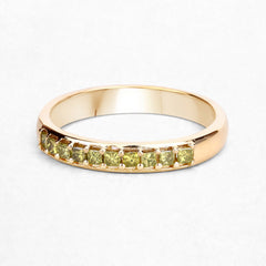 0.27 Carat Genuine Yellow Diamond 14K Yellow Gold Ring (SI1-SI2)